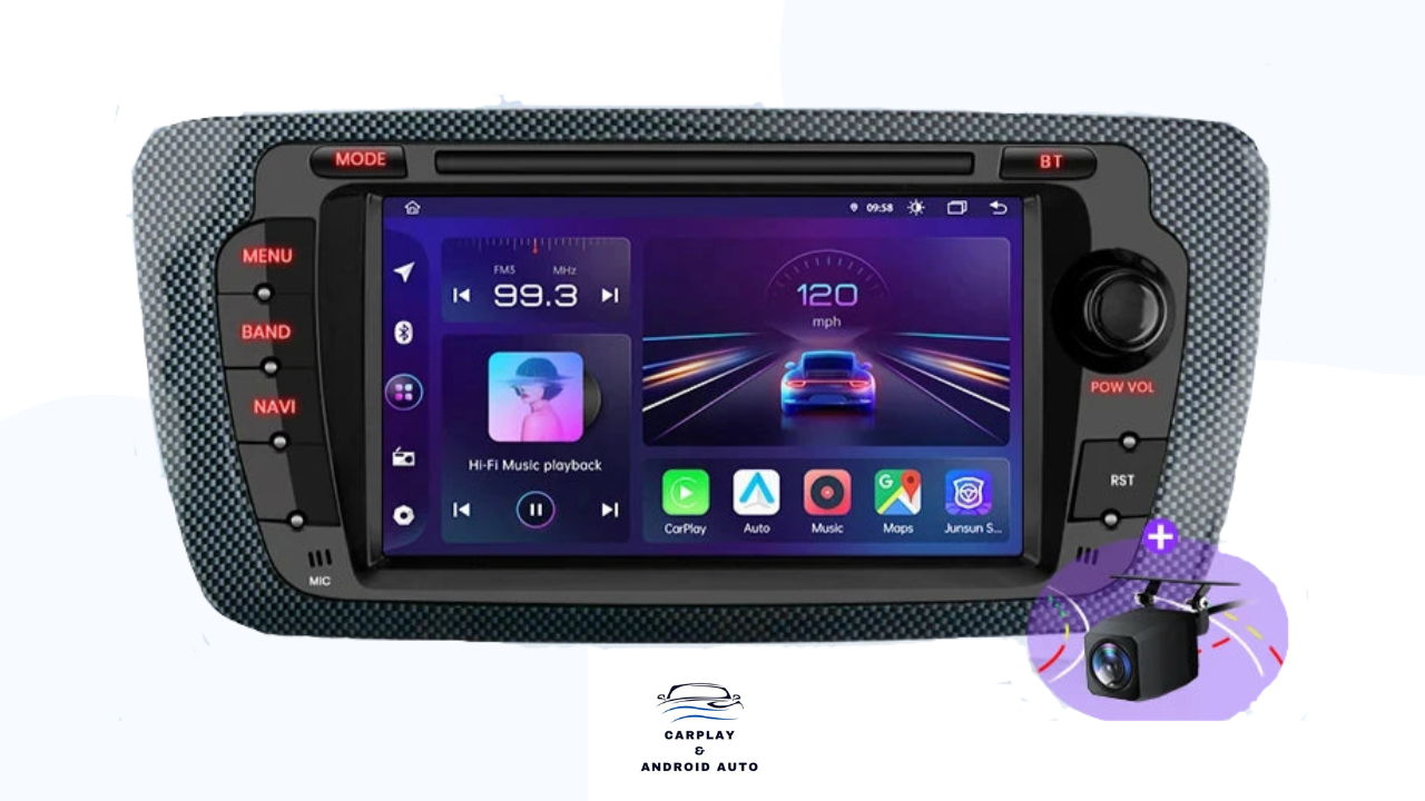 Autoradio Android avec GPS – CarPlay & Android Auto sans fil – Écran tactile multimédia pour Seat Ibiza 6J (2009-2013).