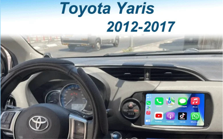 Autoradio Android 15 CarPlay pour Toyota Yaris 2012-2017 | GPS Navigation, WiFi, Bluetooth, Multimédia