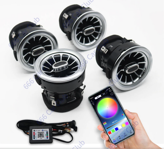 256 Couleur LED Vents pour Mercedes-Benz Classe A W176 – Buses Turbine avec Contrôle Bluetooth via Application.