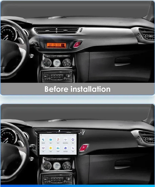 Autoradio Android 9” Écran Intelligent 7862 | GPS – CarPlay – Android Auto – 4G – RDS – Pour Citroën C3 & DS3 (2010–2016)