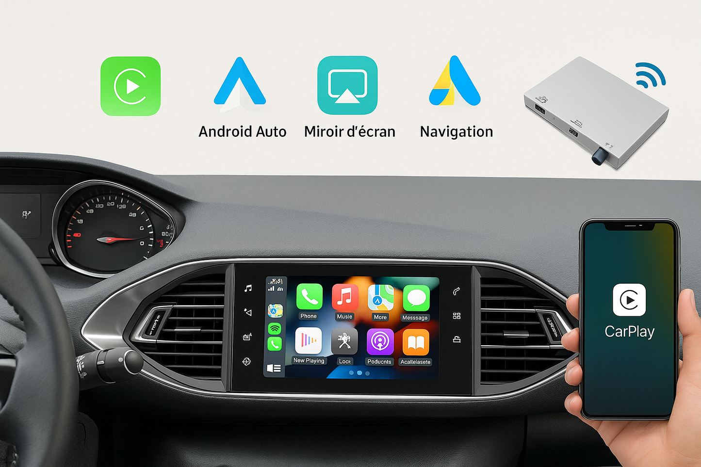Module CarPlay & Android Auto Sans Fil pour Peugeot & Citroën (SMEG / MRN)