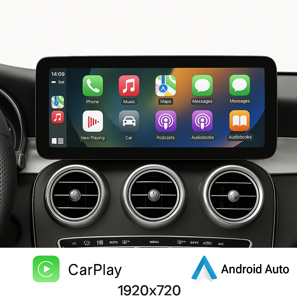 Écran multimédia Linux avec CarPlay et Android Auto sans fil
Pour Mercedes-Benz W205, W176, GLC, Classe A, Classe C, Classe V, W447, CLA, GLA (2015–2018, système NTG5.0)