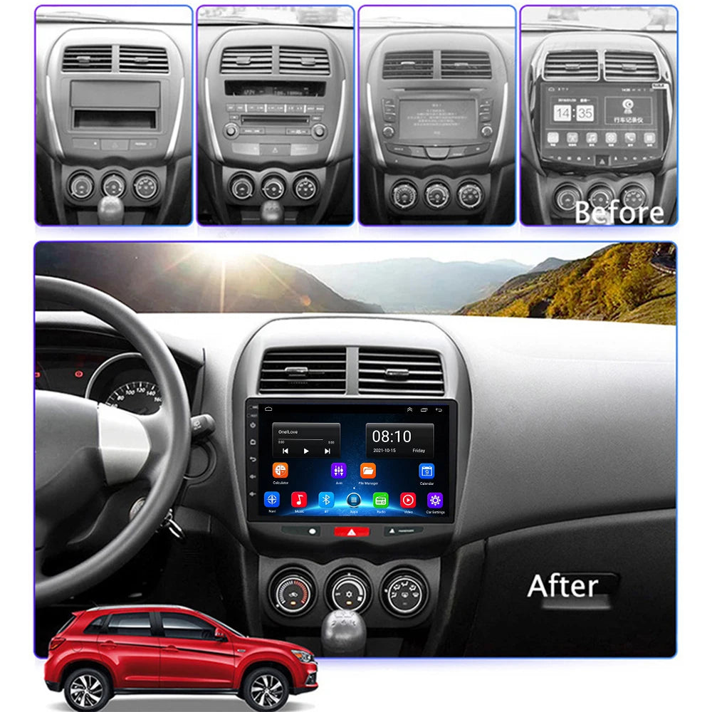 Autoradio Android 10 2DIN – Compatible Mitsubishi ASX (2010–2016), Peugeot 4008 & Citroën C4