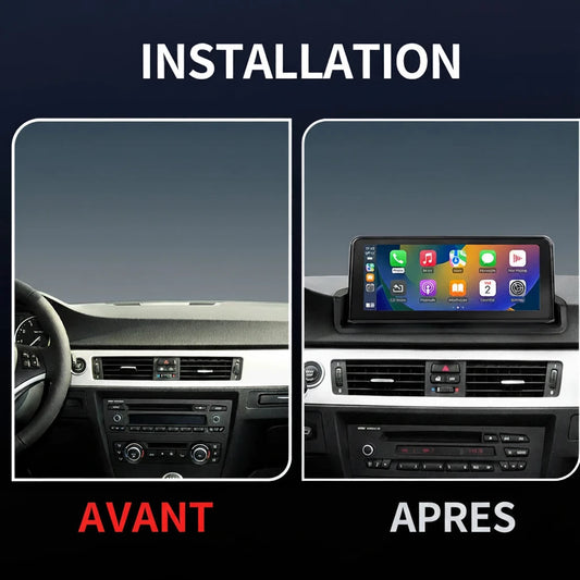 Autoradio Écran Tactile 9” 1920×720 pour BMW Série 3 E90 E91 E92 E93 (2005-2012) – Apple CarPlay & Android Auto Sans Fil, Bluetooth, Multimédia GPS