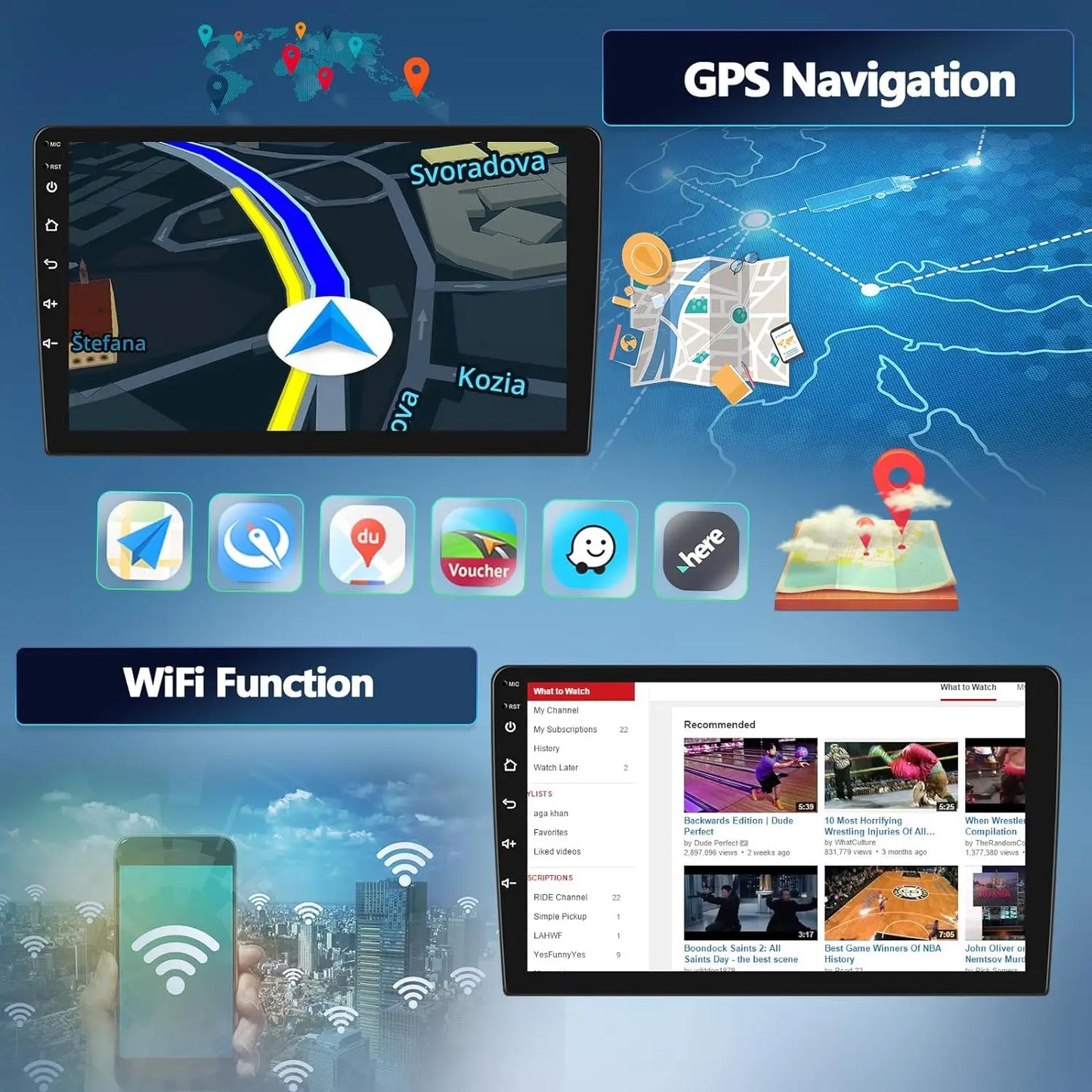 Autoradio Android 14 avec GPS, CarPlay & Android Auto pour Ford Focus Mk2 / Mk3 (2004–2011)