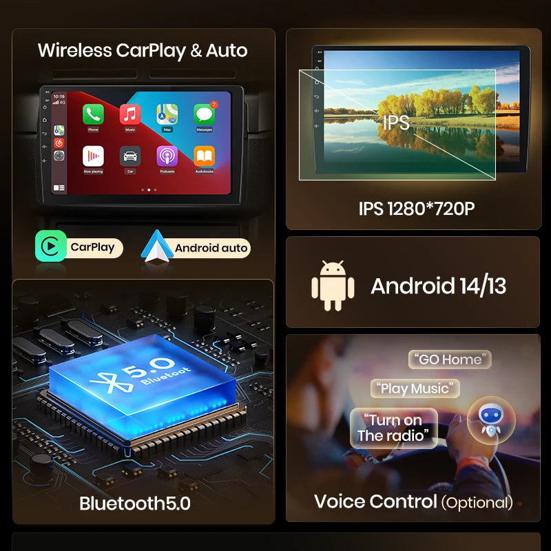 Autoradio Android avec CarPlay Sans Fil pour Peugeot 207 & 207CC (2006-2015)