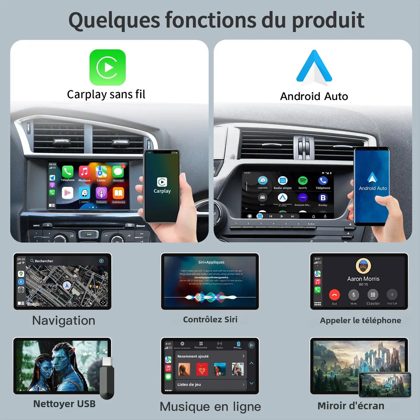 Module CarPlay & Android Auto Sans Fil pour Peugeot & Citroën (SMEG / MRN)