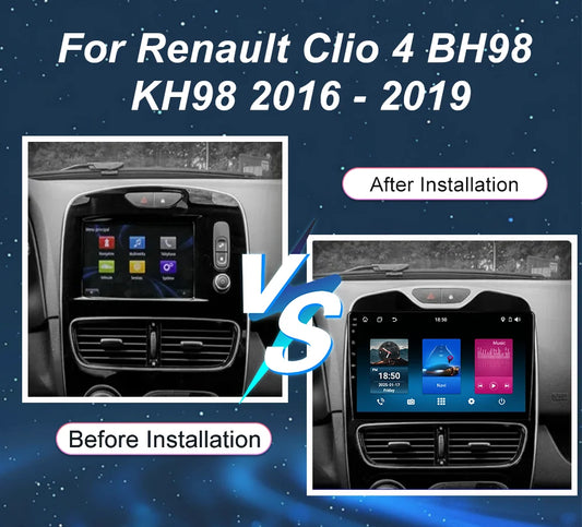 Autoradio CarPlay Android avec écran QLED pour Renault Clio 4 (BH98/KH98) 2016–2019 | GPS – Multimédia – Android Auto – Bluetooth – Navigation