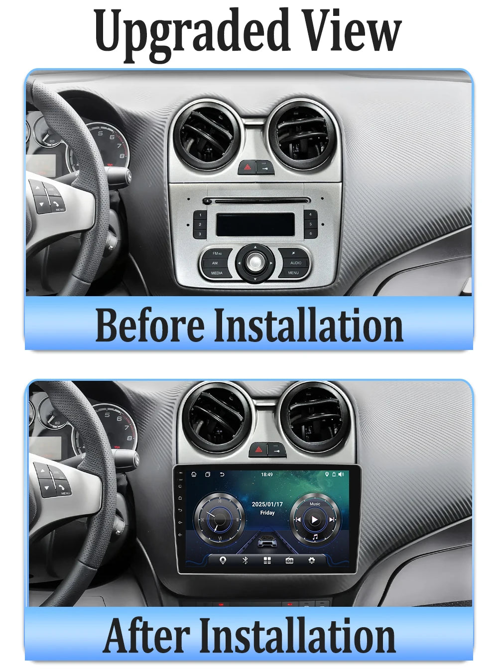 Autoradio Android 14 pour Alfa Romeo MiTo (2008–2016) – GPS, CarPlay, Bluetooth, WiFi