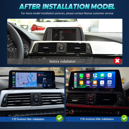 Autoradio Android 14 avec CarPlay sans fil pour BMW F20–F36 (NBT EVO) – GPS & écran multimédia