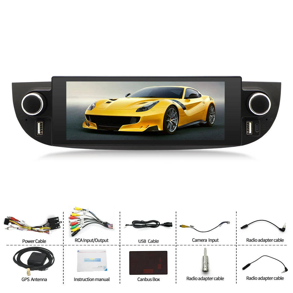 Autoradio Android avec CarPlay & Android Auto pour Fiat 500 (2007–2015)