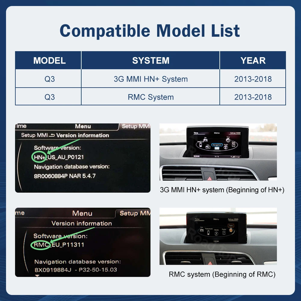 Écran Tactile 12,3” Multimédia pour Audi Q3 (2013-2018) – CarPlay & Android Auto Sans Fil.