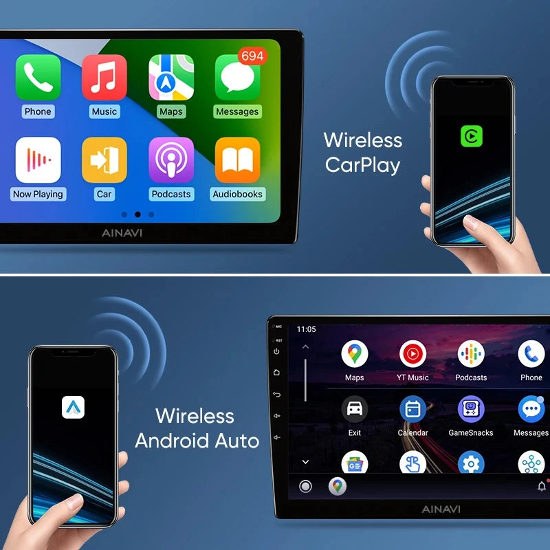 Autoradio Renault Clio 3 (2005–2014) – CarPlay sans fil, Android Auto, lecteur multimédia 4G, navigation GPS, autoradio 2 DIN