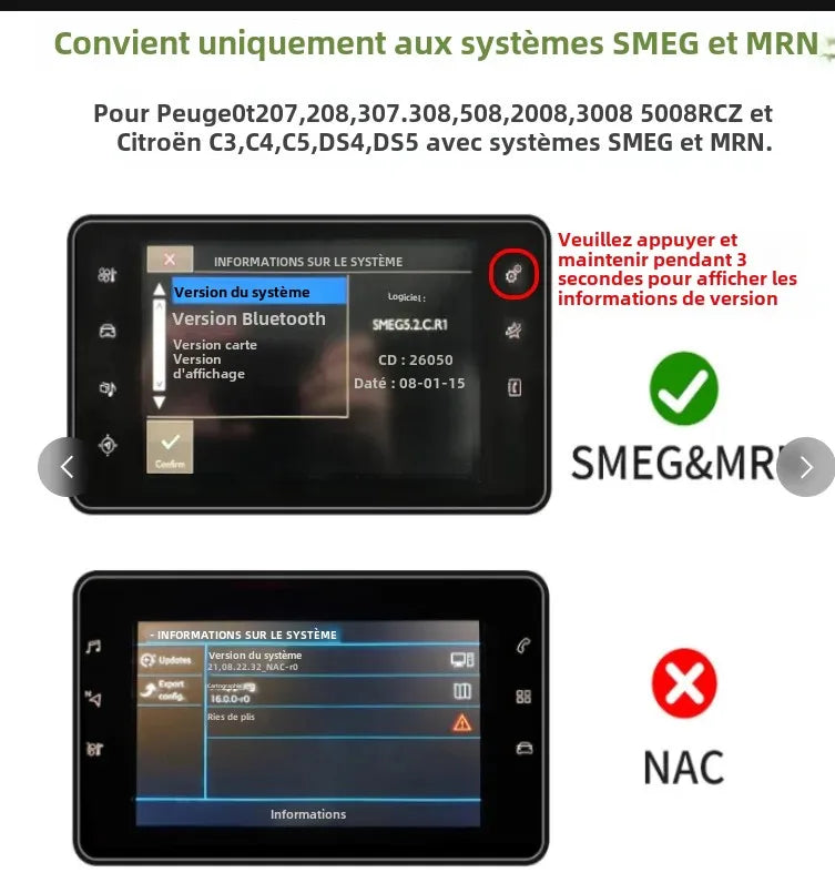 Module CarPlay & Android Auto Sans Fil pour Peugeot & Citroën (SMEG / MRN)