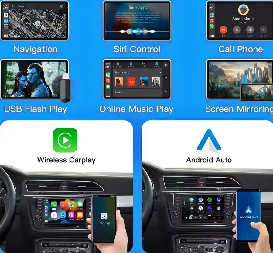 Module CarPlay & Android Auto Sans Fil – Compatible Volkswagen Golf 7, Tiguan, et Systèmes MIB1/MIB2.