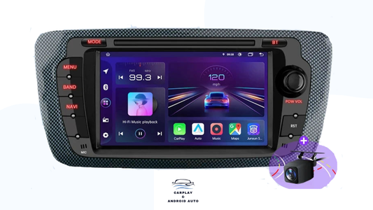 Autoradio Android avec GPS – CarPlay & Android Auto sans fil – Écran tactile multimédia pour Seat Ibiza 6J (2009-2013).