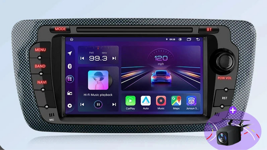 Autoradio Android avec GPS – CarPlay & Android Auto sans fil – Écran tactile multimédia pour Seat Ibiza 6J (2009-2013).