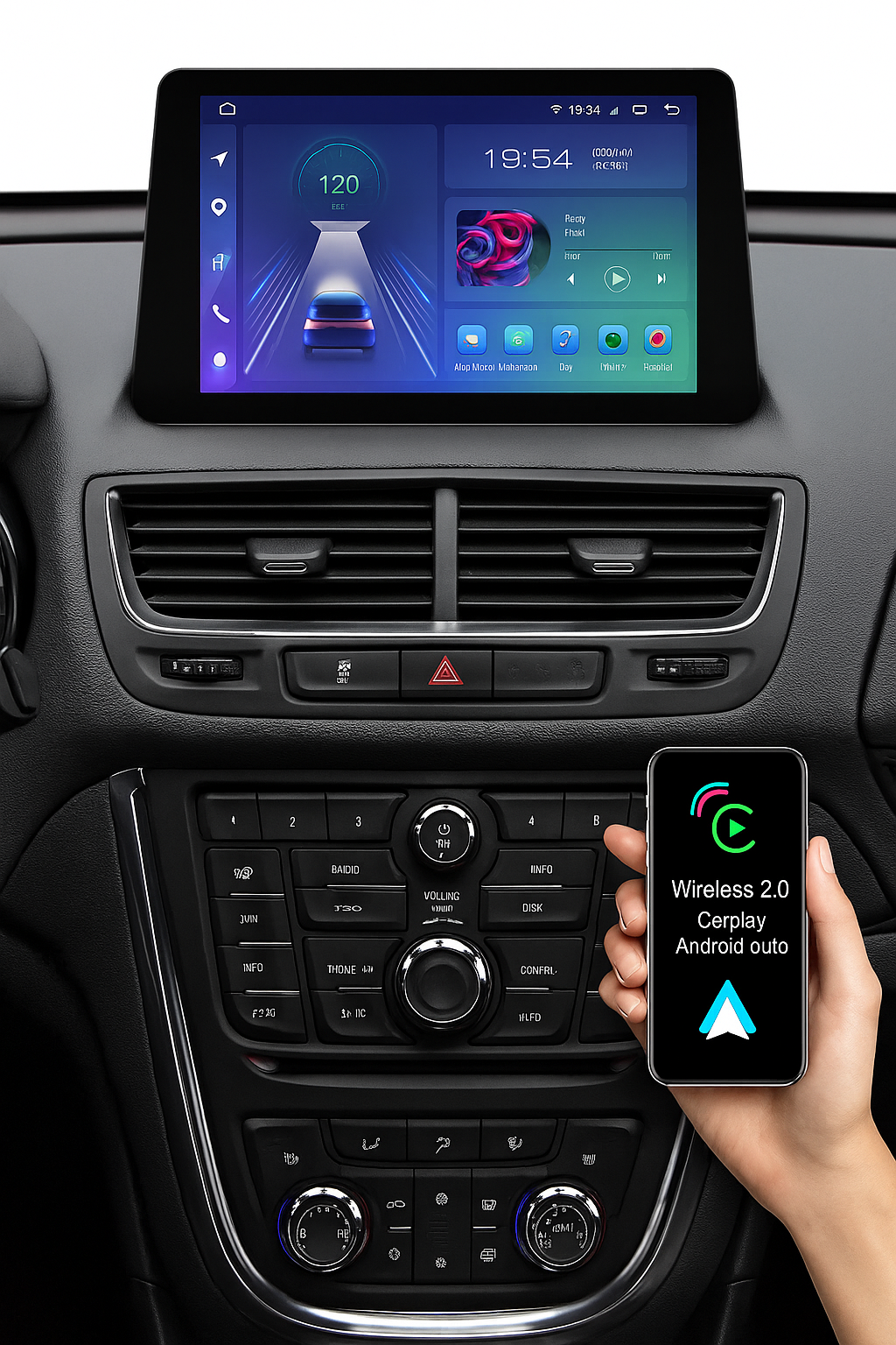 Autoradio CarPlay & Android Auto pour Opel Mokka 2012-2016.