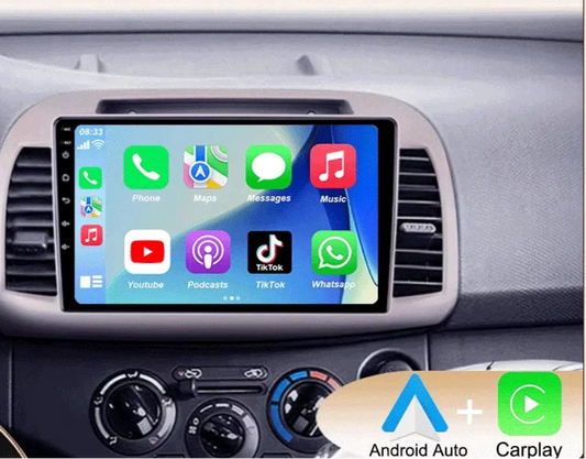 Autoradio Android 15 pour Nissan Micra March K12 (2002-2010) – GPS, CarPlay, 4G, WiFi, Écran QLED Multimédia.
