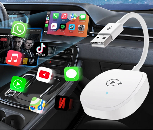 Adaptateur CarPlay Sans Fil avec Netflix, YouTube et TikTok – Pour Voitures CarPlay d’Origine