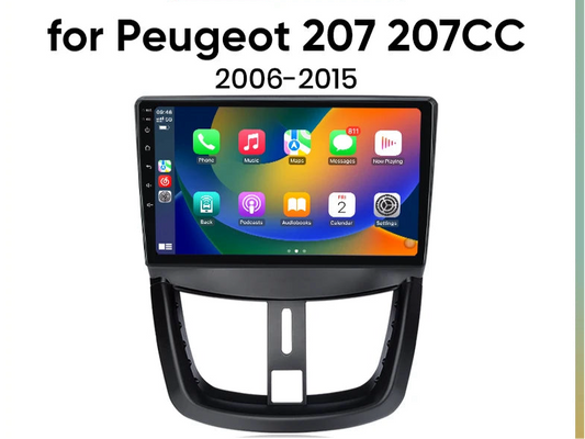 Autoradio Android avec CarPlay Sans Fil pour Peugeot 207 & 207CC (2006-2015)