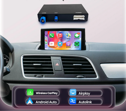 Adaptateur Sans Fil CarPlay & Android Auto pour Audi A1 / Q3 (2013-2018) – Compatible RMC HNR, AirPlay & Mirror Link.