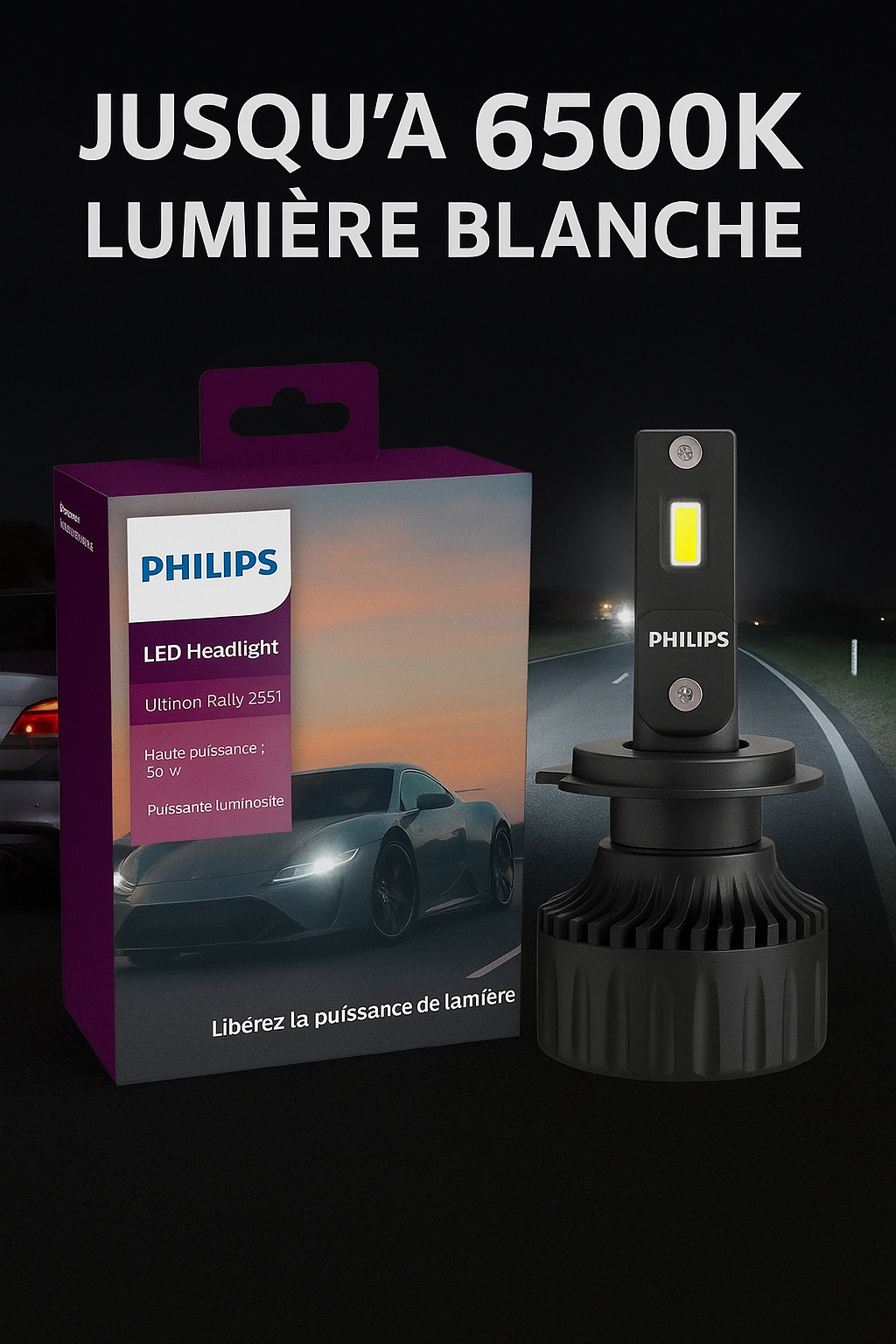 LED Philips Ultinon– Ampoule Auto H7.