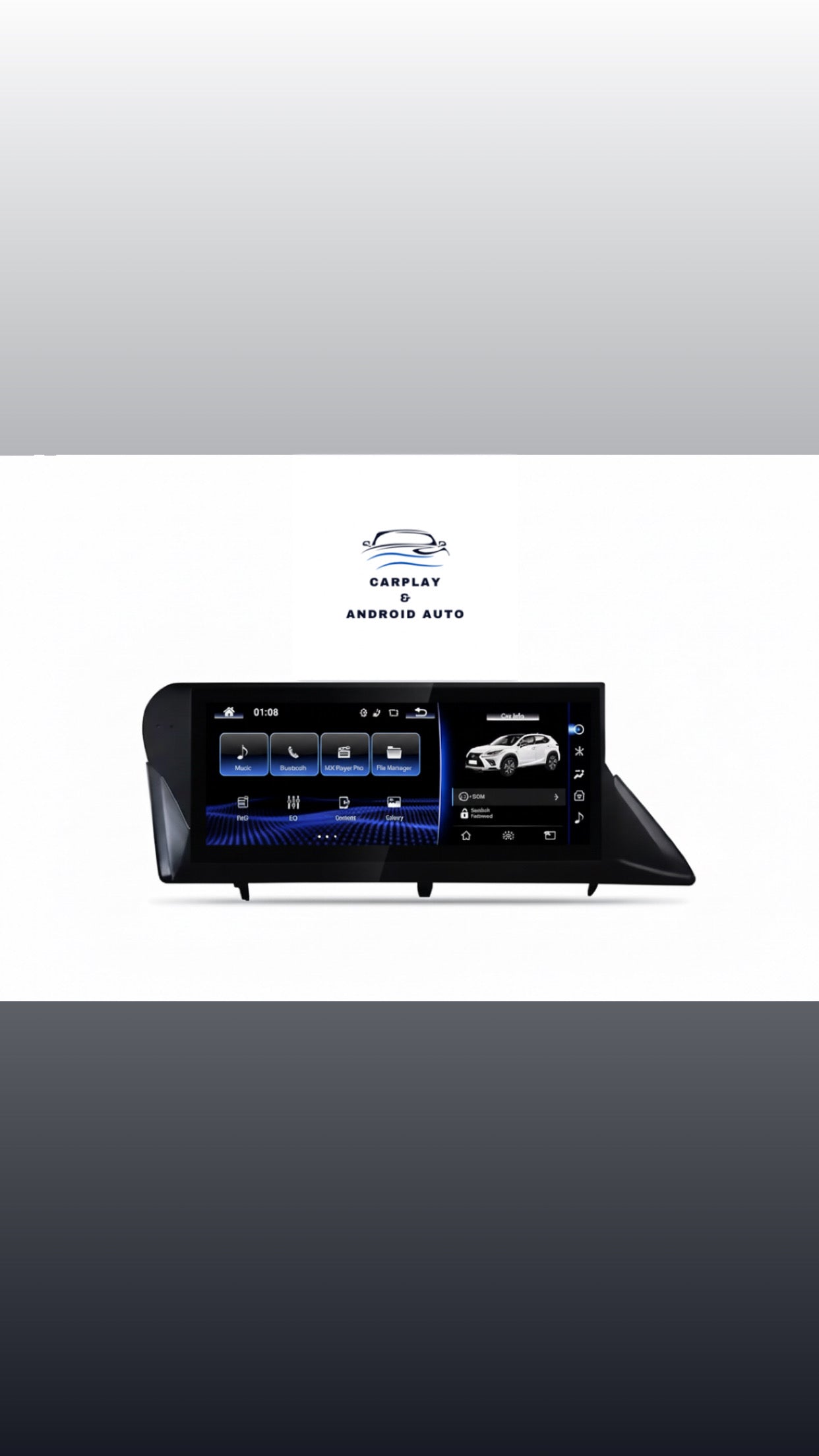 Autoradio  Android avec CarPlay pour Lexus RX RX270 RX350 RX450 RX200T RX450H (2009–2015)