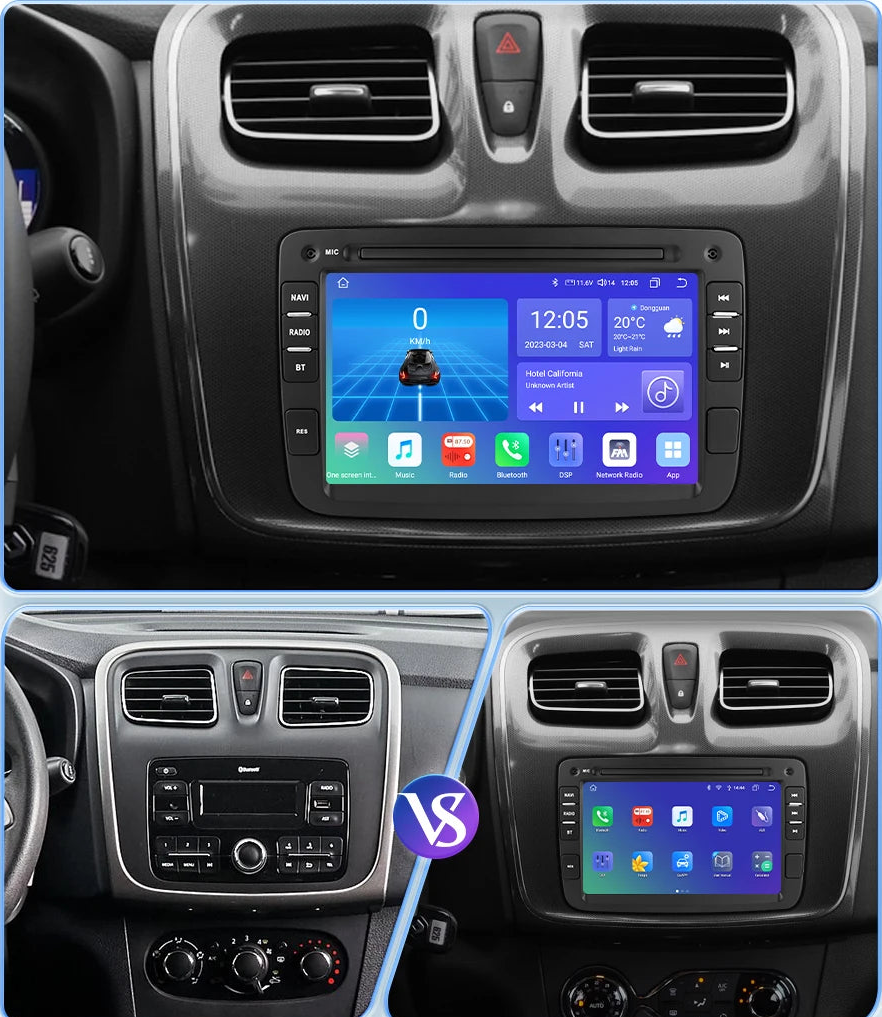 Autoradio Android pour Renault & Dacia (Sandero, Duster, Captur, Logan) – Écran Multimédia Intelligent avec Android Auto & CarPlay.