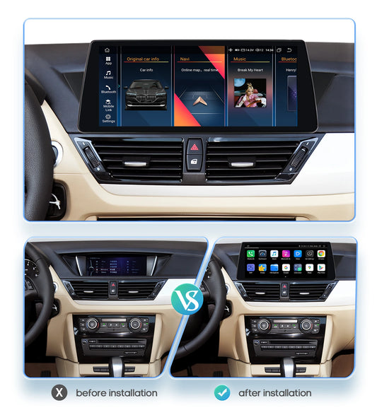 Écran Android 10.25” BMW X1 E84 (2009-2015) CIC – CarPlay & Android Auto Sans Fil, GPS, 4G, WiFi, iDrive Multimédi