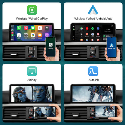 Écran Multimédia 10.25”/12.3” avec CarPlay & Android Auto Sans Fil pour BMW Série 1, 2, 3, 4 (F20–F33)