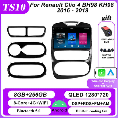 Autoradio CarPlay Android avec écran QLED pour Renault Clio 4 (BH98/KH98) 2016–2019 | GPS – Multimédia – Android Auto – Bluetooth – Navigation