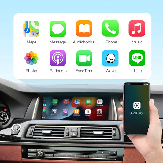 Module CarPlay & Android Auto Sans Fil – BMW Série 5/7 F10 F11 F01 (2009-2016).