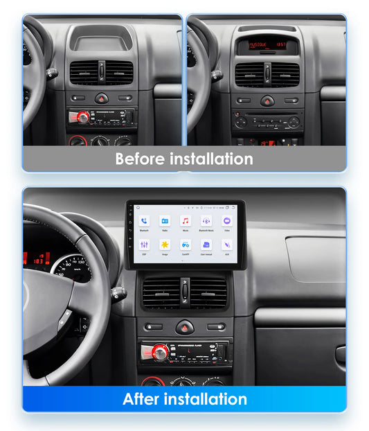 Autoradio 2DIN Android 13 avec GPS, CarPlay & Écran Intelligent pour Renault Clio 2 (2000–2012)