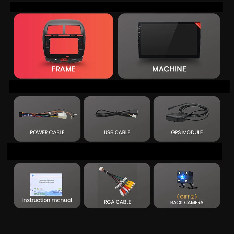 Autoradio Android 10 2DIN – Compatible Mitsubishi ASX (2010–2016), Peugeot 4008 & Citroën C4