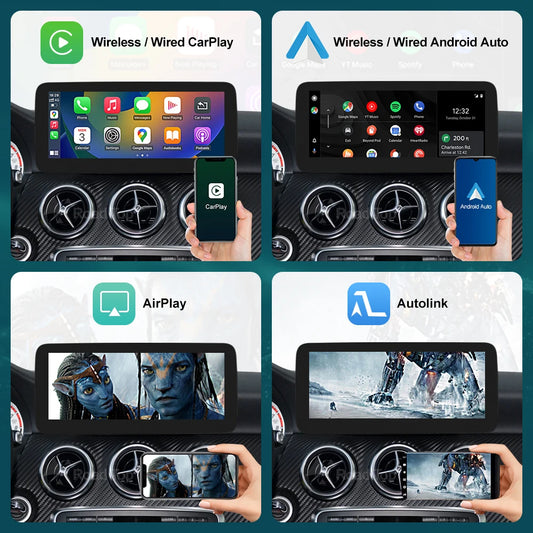 Écran Multimédia 10.25”/12.3” CarPlay & Android Auto pour Mercedes-Benz (2013–2015).