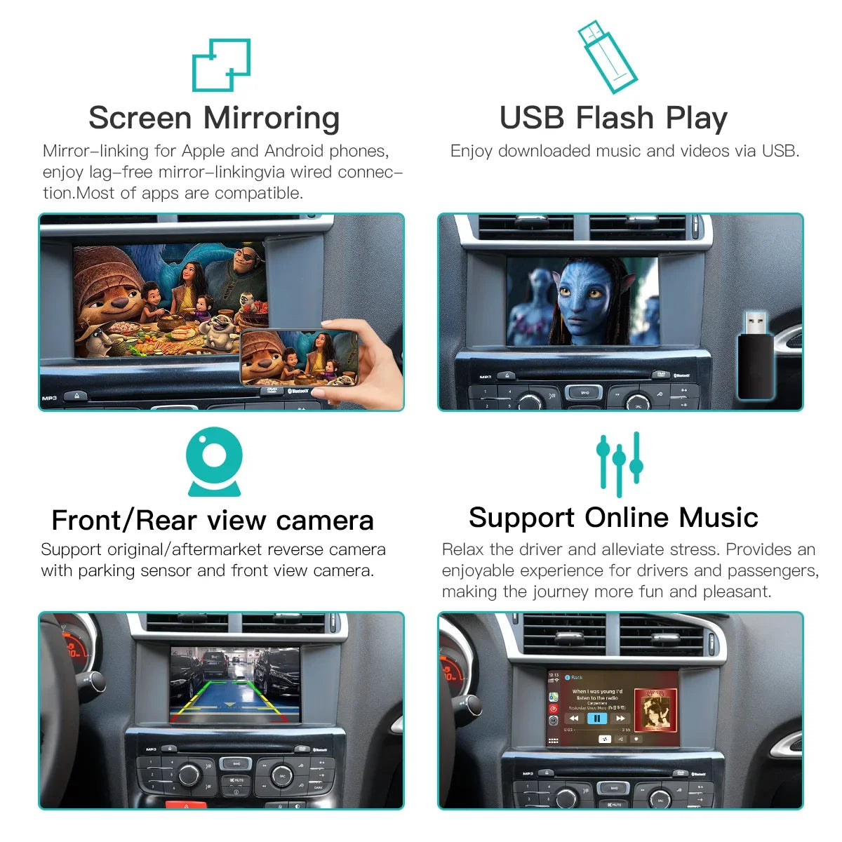 Module CarPlay Sans Fil AUTOABC pour Peugeot 208, 308, 508, 3008 & Citroën C4, DS3, DS4, DS5 | Compatible SMEG / MRN